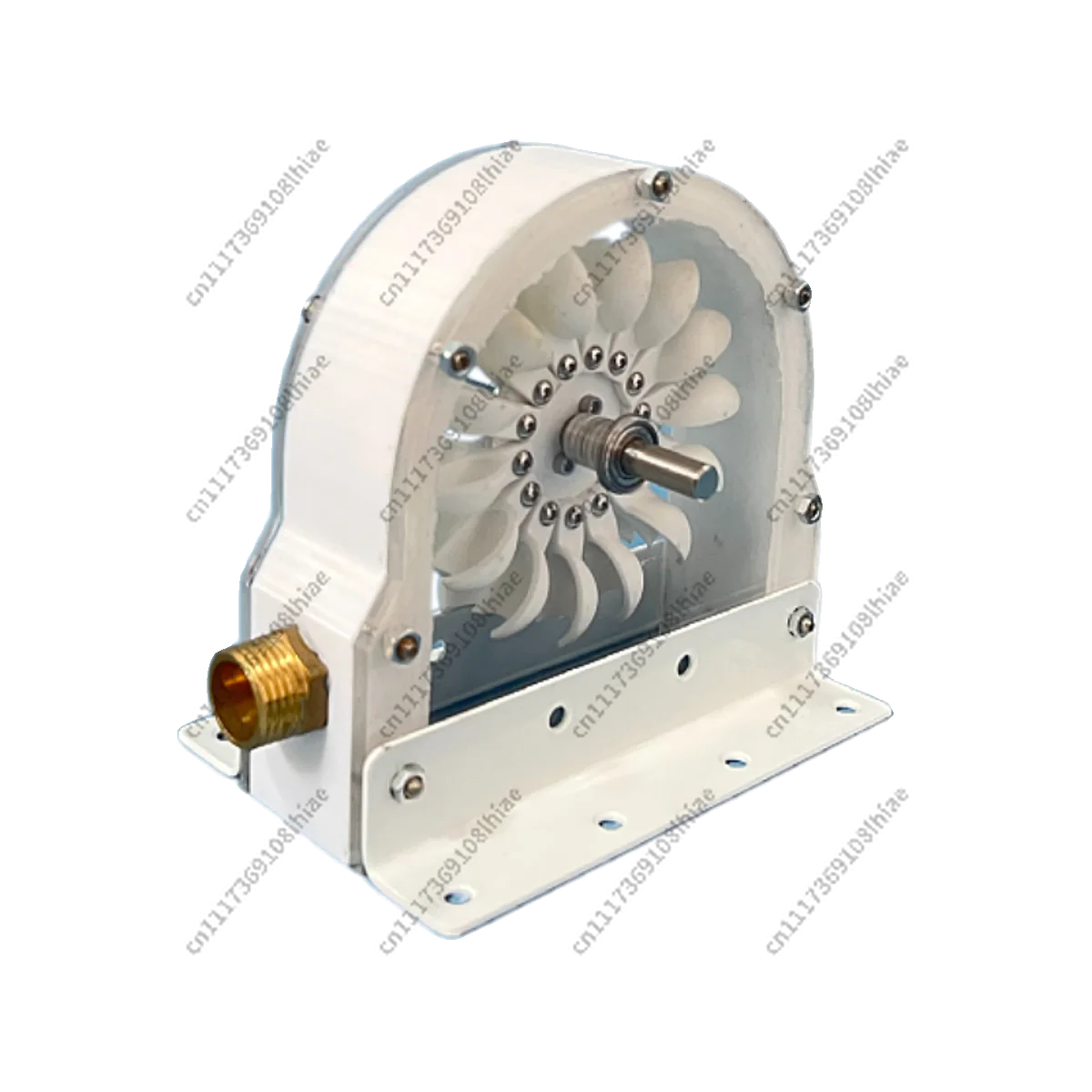 High-Efficiency Pelton Turbine Impulse Water Wheel Kit with Generator Mount DIY Hydropower Adjustable RPM Stainless Steel