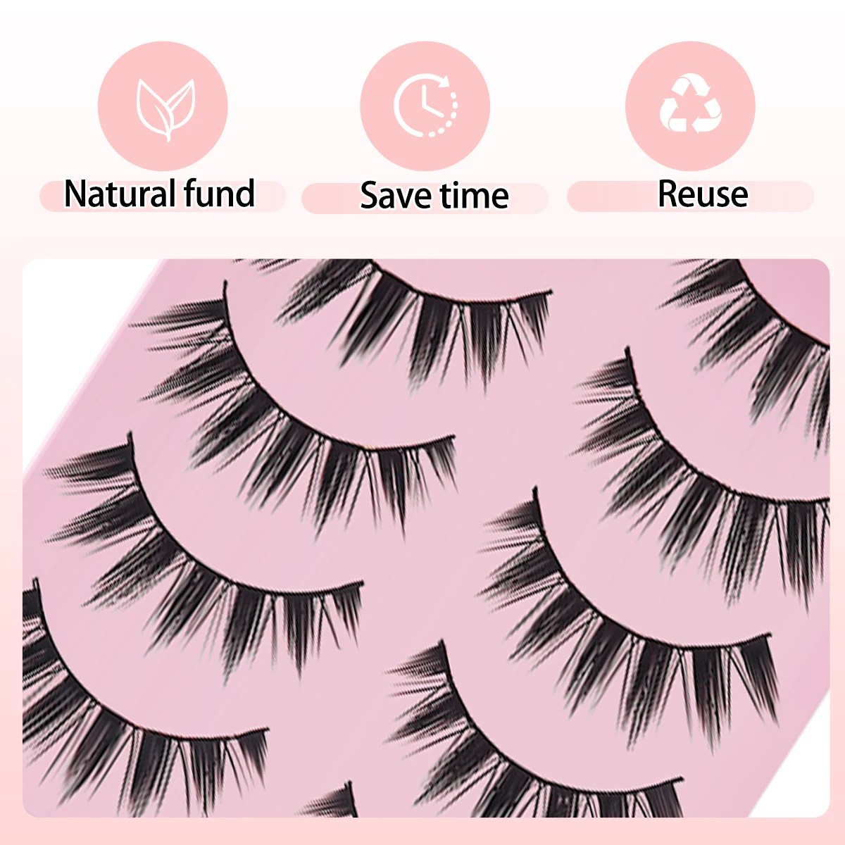 Falsche Wimpern im japanischen Anime-Manga-Stil, 5 Paar, weiche, natürliche, lange, dünne Streifenwimpern für Cosplay-Make-up