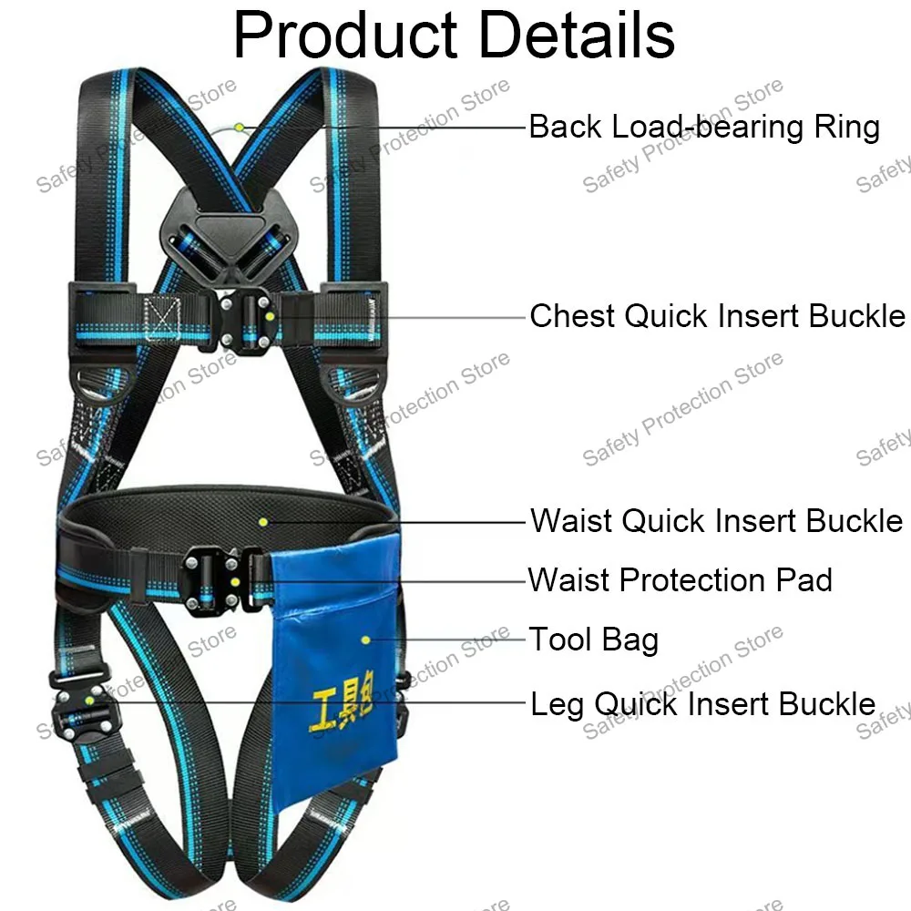 High Altitude Work Safety Harness Full Body Five-point Safety Belt Outdoor Climbing Construction Belt Protective Equipment