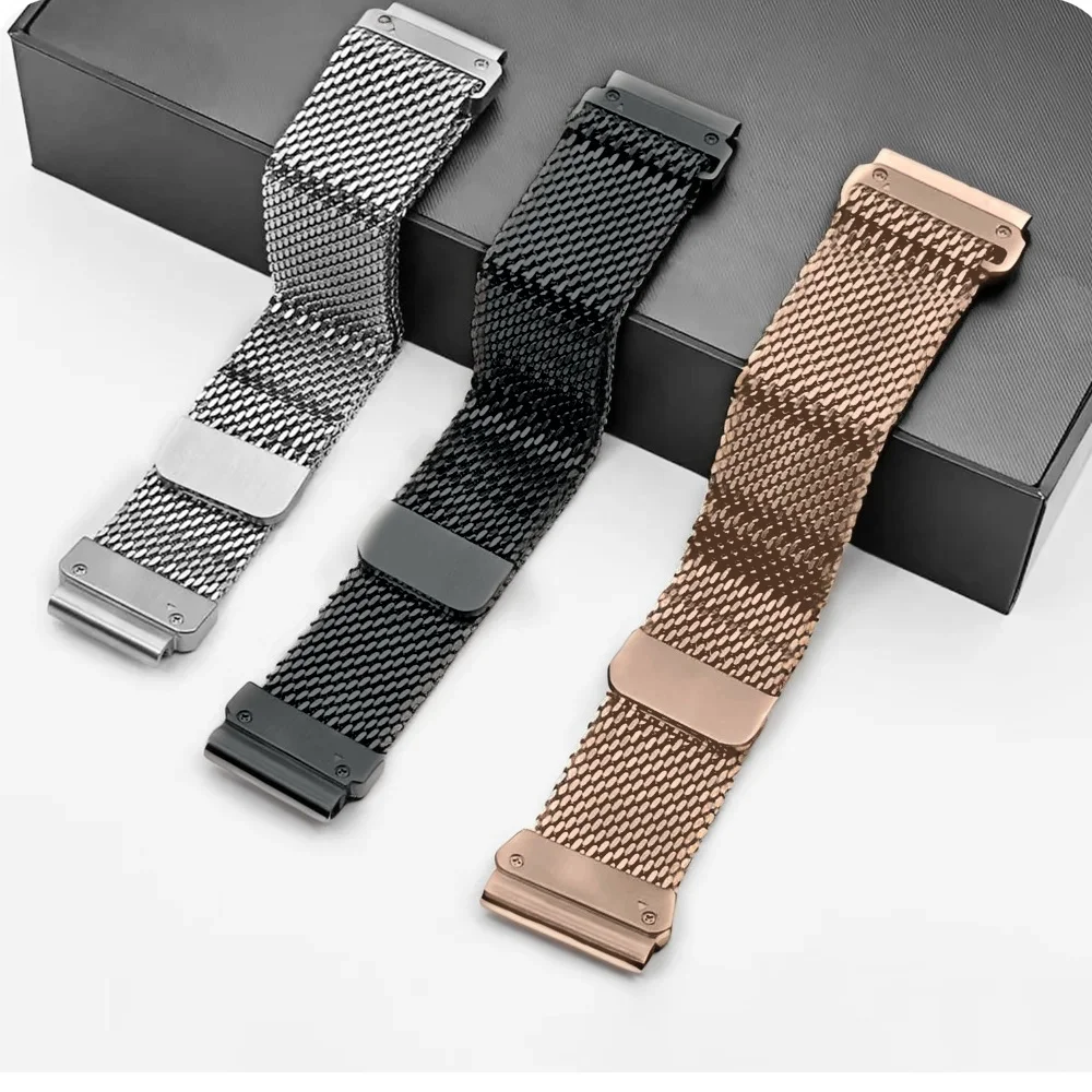 Milanese loop band For Garmin Fenix 8 7 Pro 7S 6X 6 5Plus Venu 3 Tactix 7 bracelet correa Fenix 8 7X 26mm 22mm Quick Fit strap