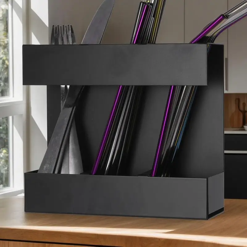 Cabinet Straw Holder Cabinet Straw Organizer Slim Reusable 3 Grid Wall Mounted Rack For Wall Party Fridge Kitchen Cupboard