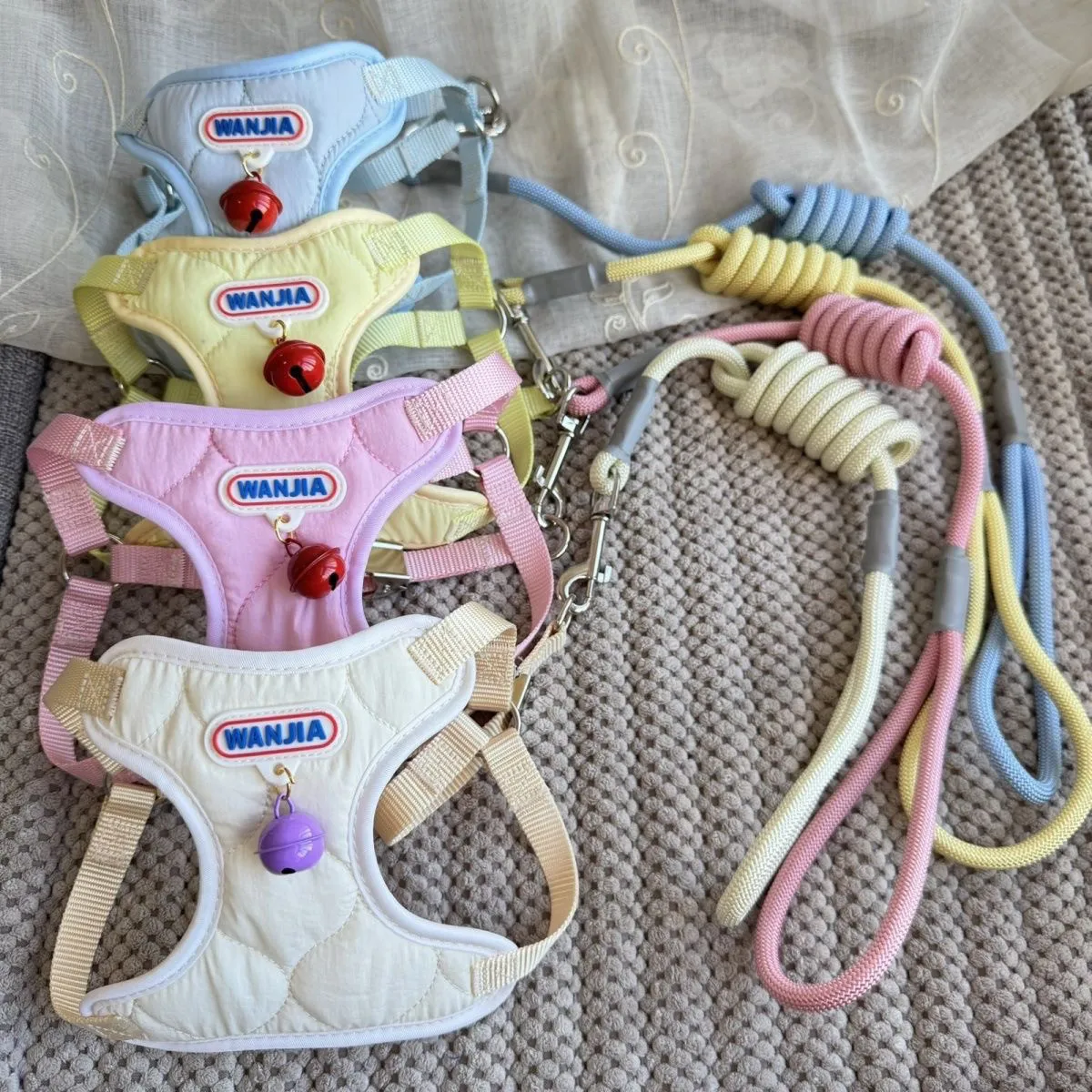 

Cute Pet Products Dog Cat Collars Harness Leash Dog Vest Harness Strap Adjustable Breathable Harness for Puppy Cat Dog Supplies