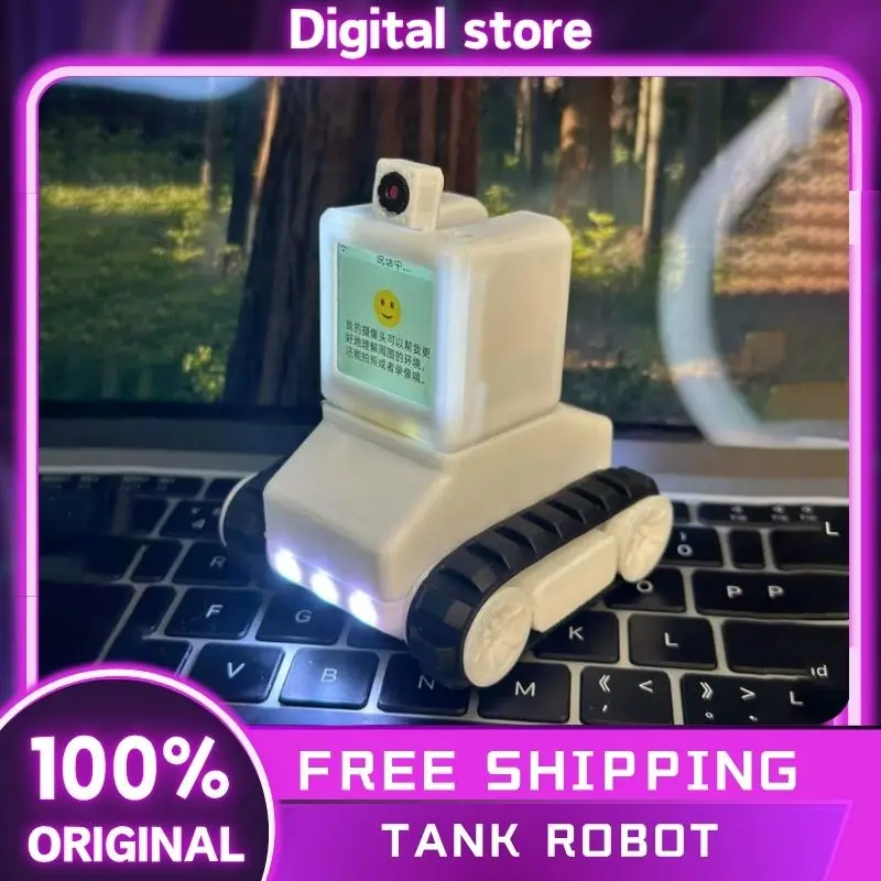 Xiaozhi AI Cyber Tank Robot ESP32 DIY 3D-принт Робот Домашнее животное Голосовое управление AI Диалог Распознавание голосовых отпечатков Компаньон Подарки для детей