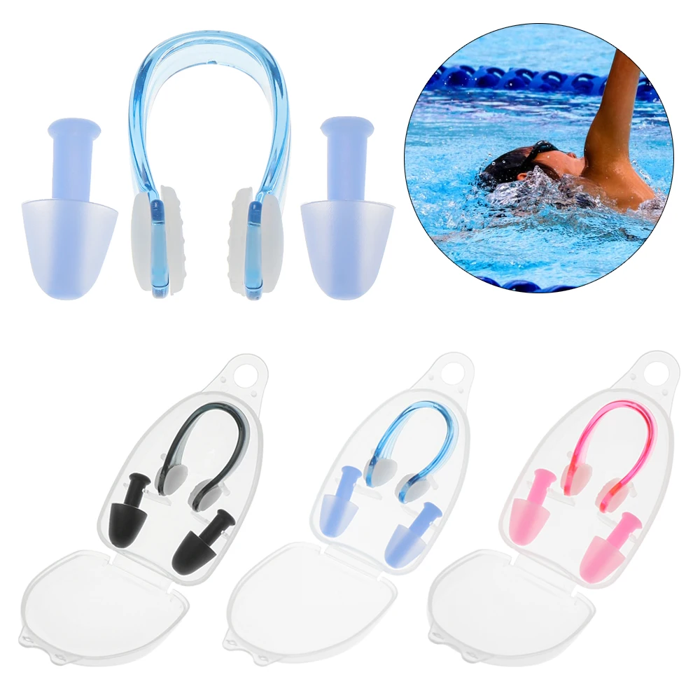 

3 Colors Pool Accessories Swim Dive Supplies Nose Clip Protection Ear Plug Prevent Water Soft Swimming Earplugs