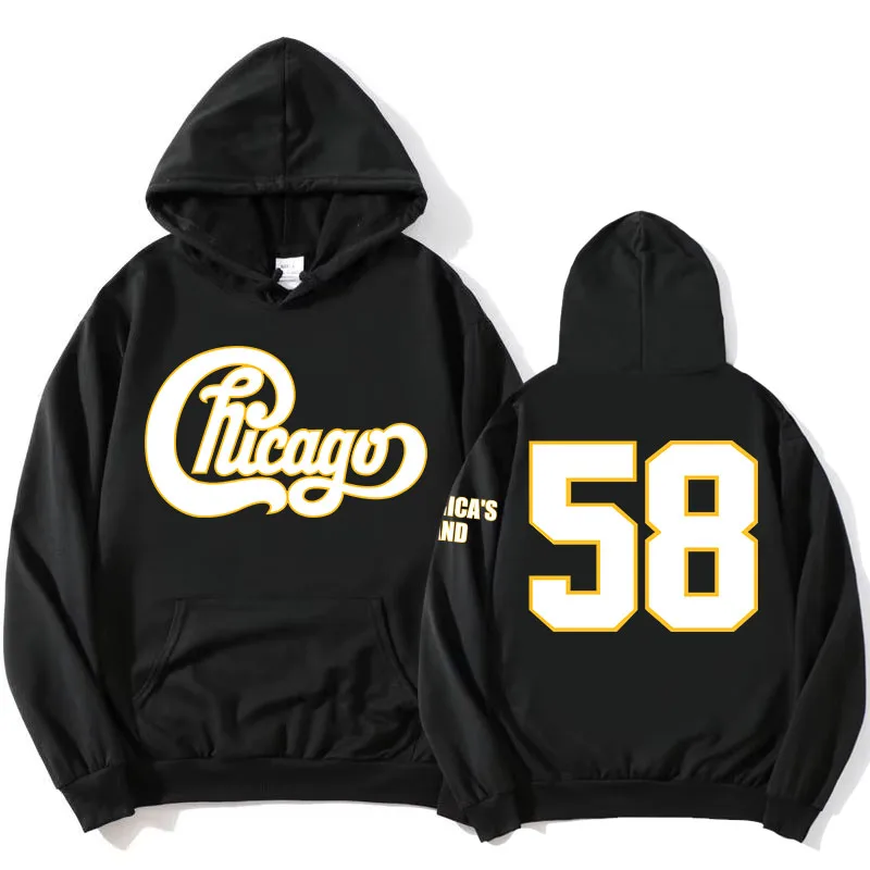 Ropa de calle Chicago America's Band Sudaderas con capucha gráficas de manga larga Sudaderas con capucha de moda Mujeres Hombres Ropa Sudaderas Tops estampados