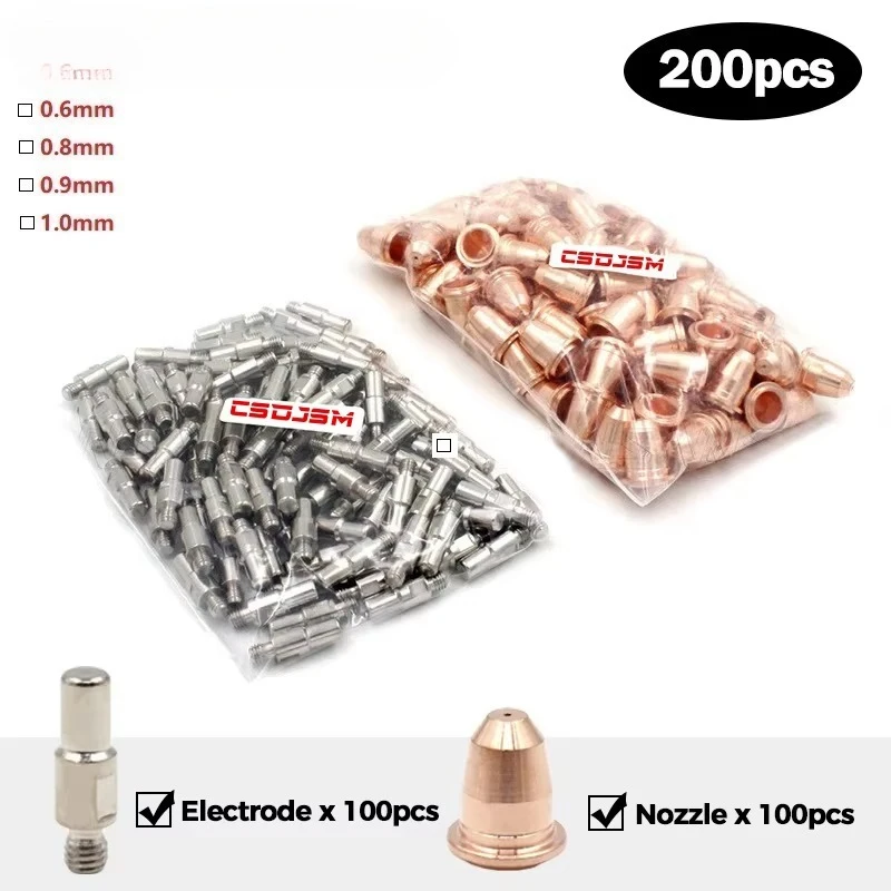 200pcs PR0110  PD0116 for Trafimet S45 CUT55 PT-40 PT40 IPT-40 IPT-60 PT60 HC4 Electrode  Nozzle for Trafimet PLASMA TORCH