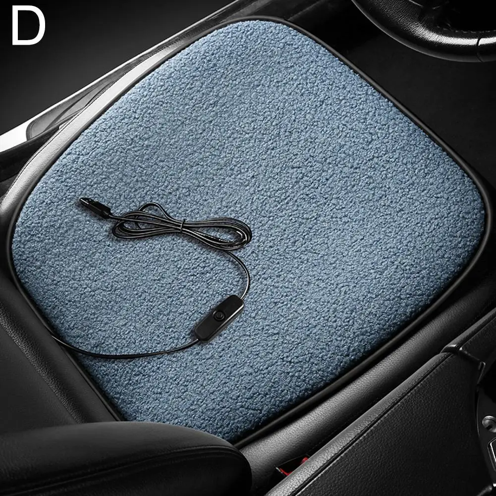 Car Heated Cushion USB Heated Seat Cushion Warm Pad Adjustable Temperature Winter Seat Warmer For Car Interior Accessories Q6J4