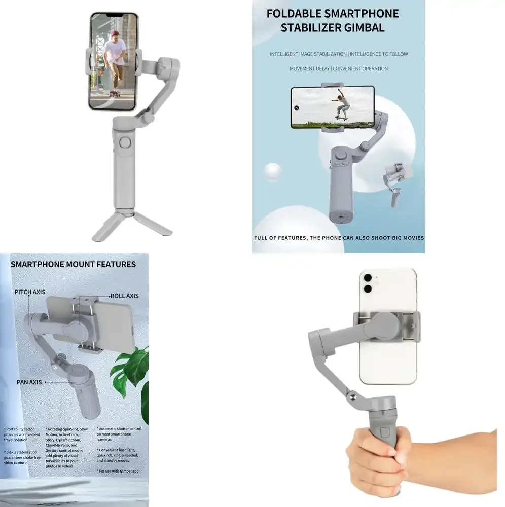 

Стабилизатор для мобильного телефона и экшн-камеры F5 3-осевой, ручной, с защитой от тряски, для съемки влогов, TikTok, YouTube Live и коротких видео