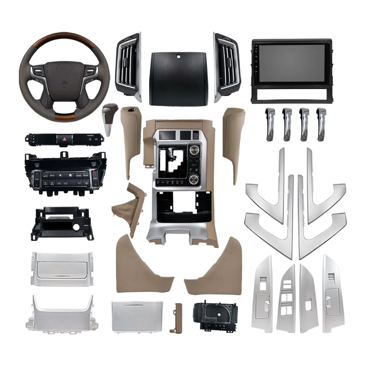 Car Interior Kits Upgrade For Toyota Land Cruiser LC200 Steering Wheel Body Kit