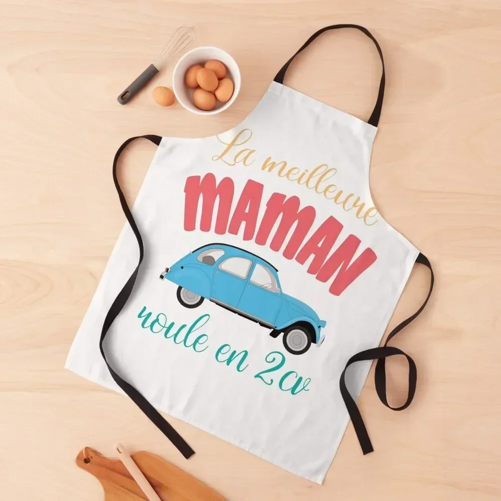 

The Best Mom drives a 2CV Apron chef costume kitchen girl Waterproof women Utensils For Kitchen Apron