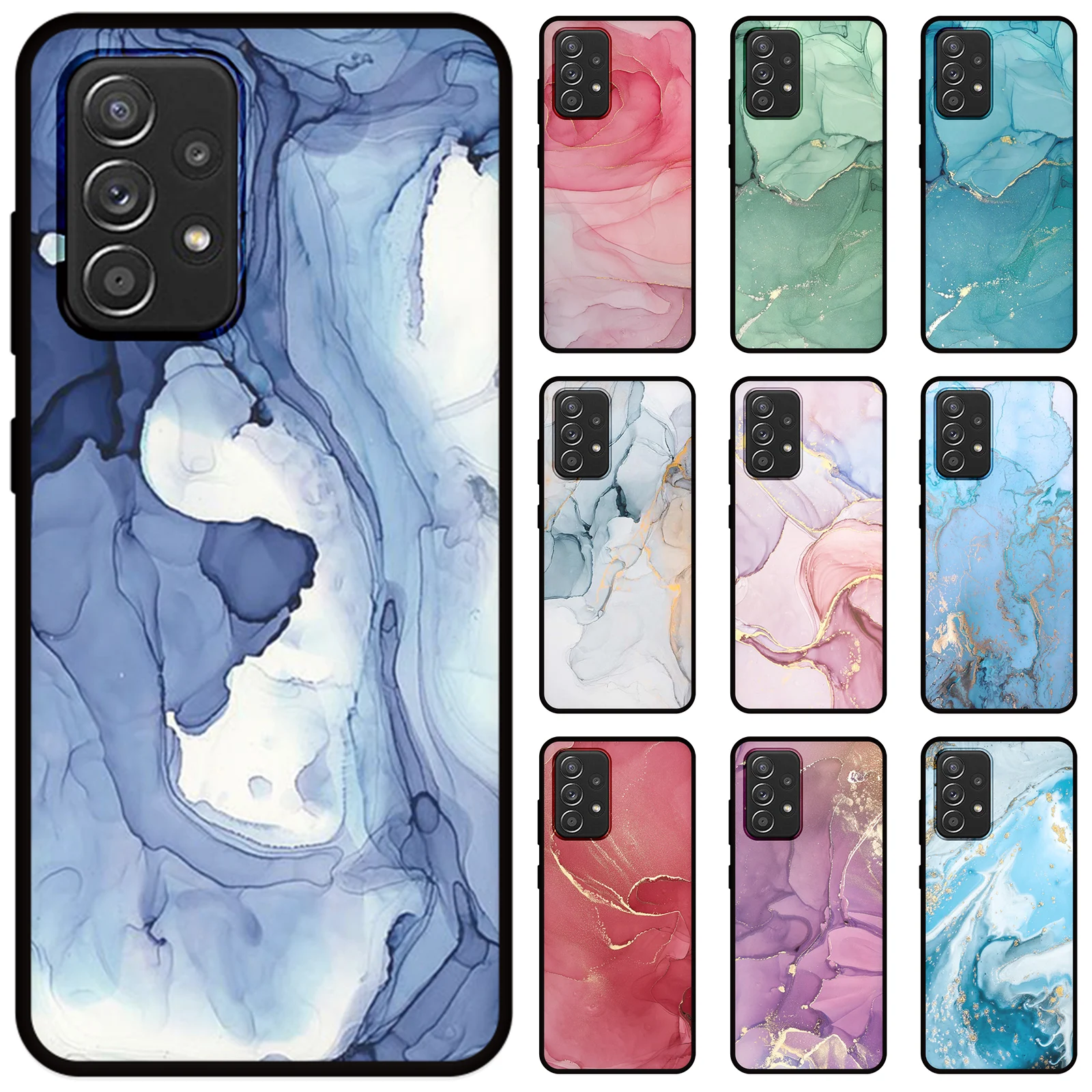 JURCHEN Soft Case For OPPO Realme 9 9i GT Neo Neo3 Neo2T GT2 Neo2 Flash Explorer Master Pro Plus 5G Pink Gold Petal Marble Cover