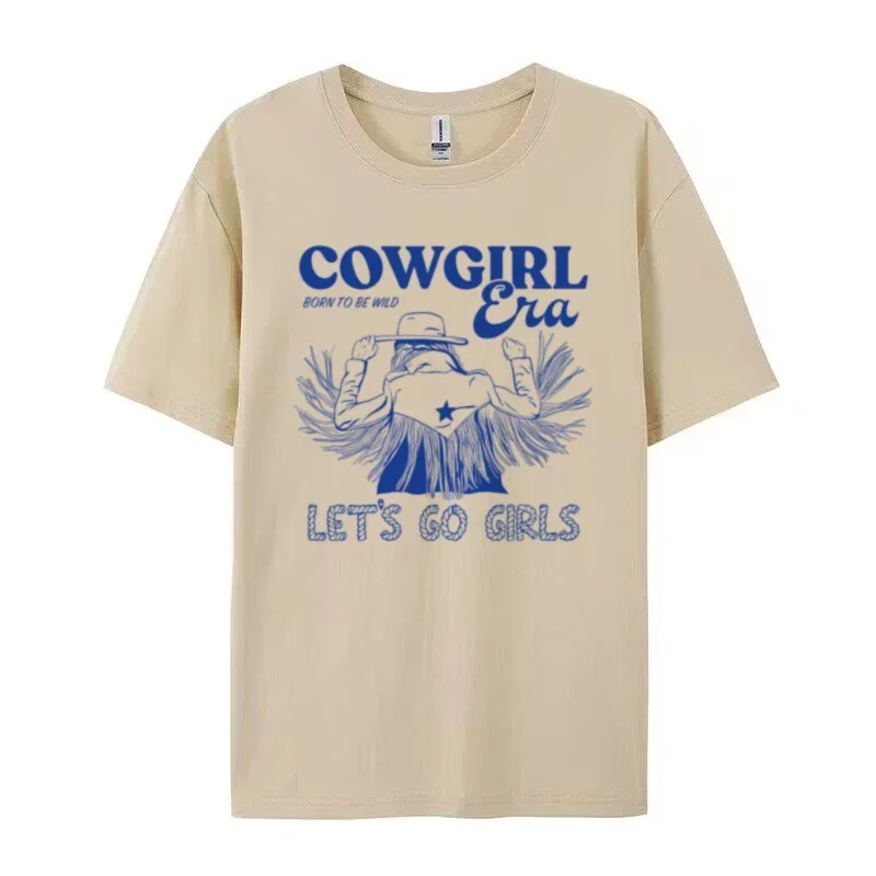 Cowgirl Era Graphic Tops Vintage Aesthetic Country Music Tshirts Western Rodeo Cute Howdy T-Shirt Women Retro Boho Tee Oversized