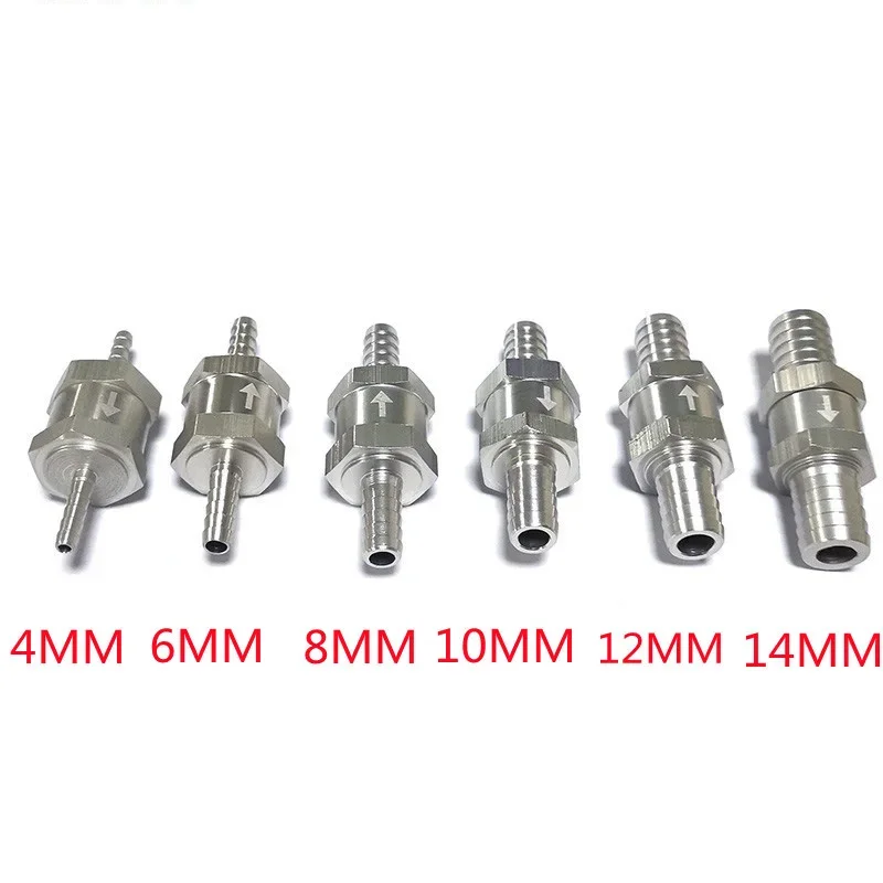 Non-return Check Valve Aluminum 6mm 8mm 10mm 12mm One way Check Valves Compatible with Water Petrol and Diese Line Check Valve