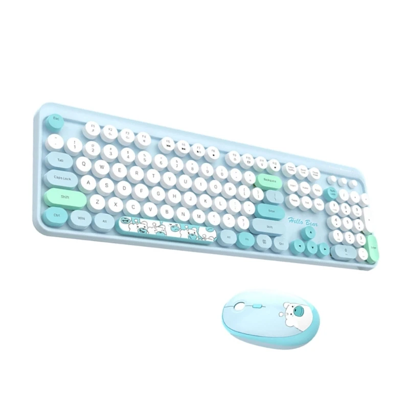 Hello Bear Keyboard And Mouse Set Wireless 2.4G Cute Gaming For PC Laptop Computer Notebook Gamer Office Gifts