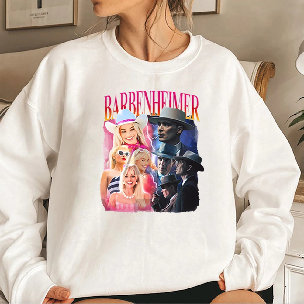 Barbenheimer Sweatshirt Margot Robbie Graphic Hoodie Cool Nolan Movies Inspired Pullover Cillian Murphy Crewneck Sweatshirts