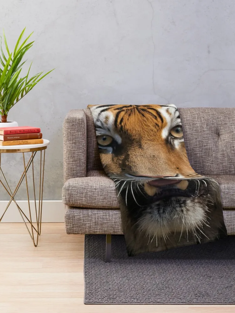 Inferno Fury: The Furious Tiger Amidst Flames Throw Blanket christmas gifts Decorative Sofas Heavy Blankets