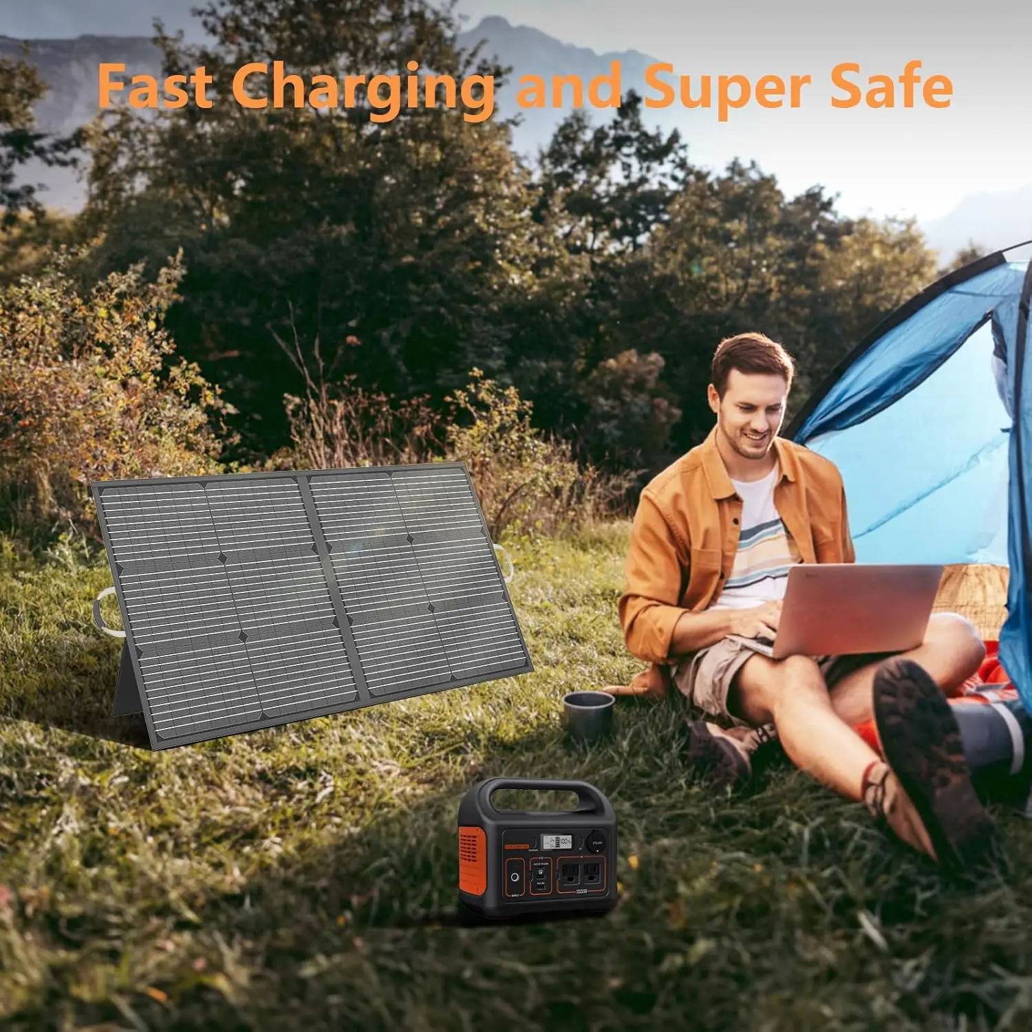 Solar Charger 110W Portable Solar Panel, Ip67 Waterproof Foldable Solar Panel Kit With 20V Output, 23.5% Efficiency Module For