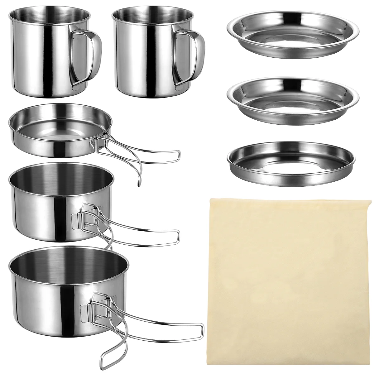 

Portable Pan Handle Cooker Camping Cookware Cooking Stove Stainless Steel Utensils