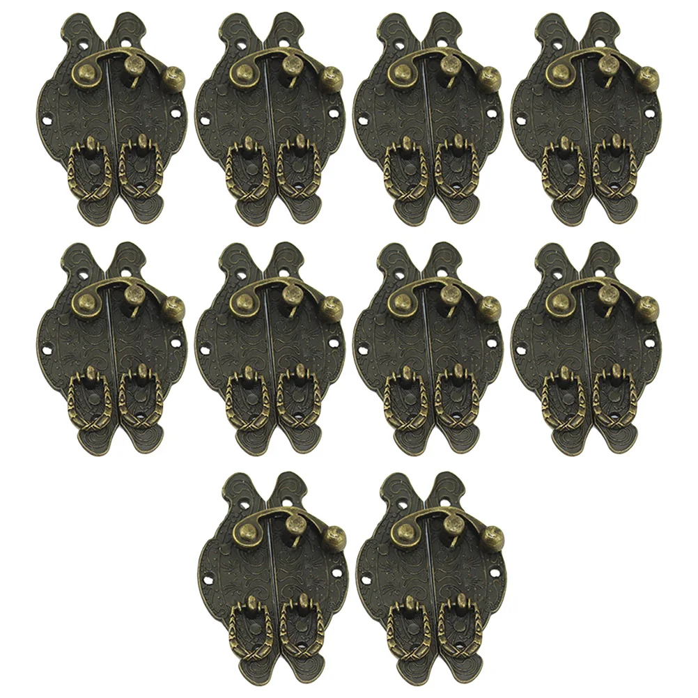 

10 Pcs Retro Hasps Buckle Latches Small Vintage Hardware Locks for Boxes Chests Durable Easy Install Home Office Shop