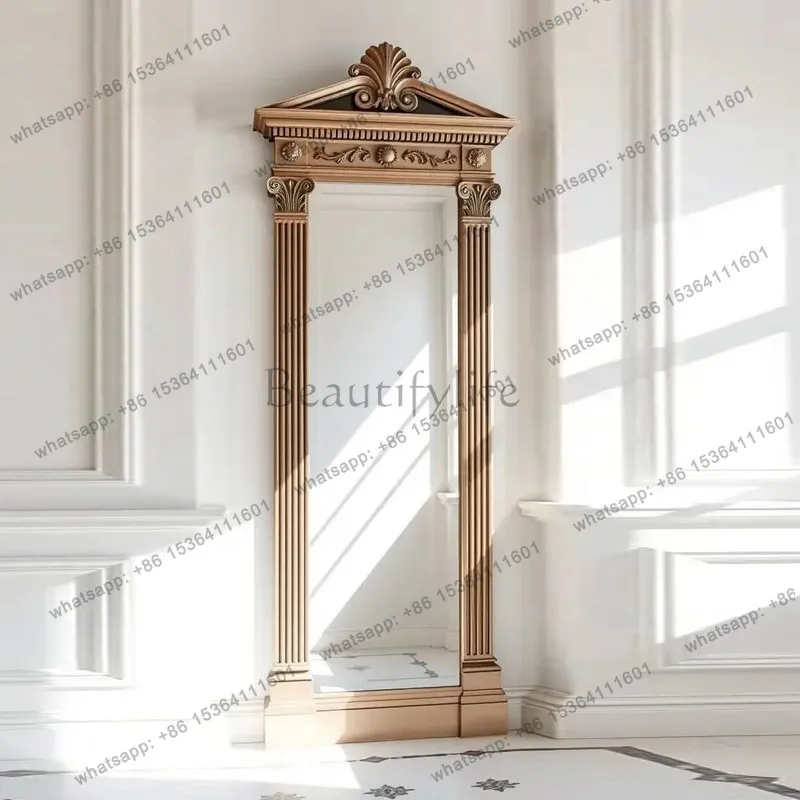 Irregular floor-to-ceiling mirror French palace-style luxury home cloakroom full-body fitting mirror