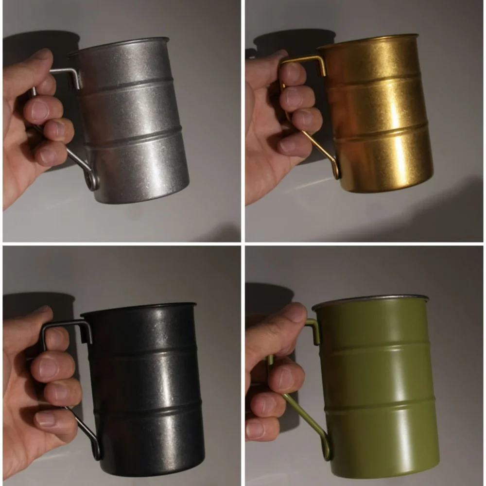 

304 Stainless Steel Mug Retro Coffee Cup Portable Outdoor Camping Water Cup Creative Beer Cup with Handle Drinkware