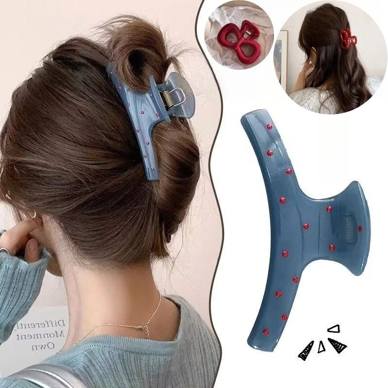 

1/2Pc Classical Red Dot Hair Clips Bow Hair Claw Luxury Shark Clip Women's Hairpin Barrette Headdress Crab Clip Hair Accessories