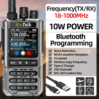 BinTolk BT8200 Walkie Talkie 10W Tri Power Multi Band Wireless Bluetooth Phone Programming Noise Reduction Ham Radio For Camping