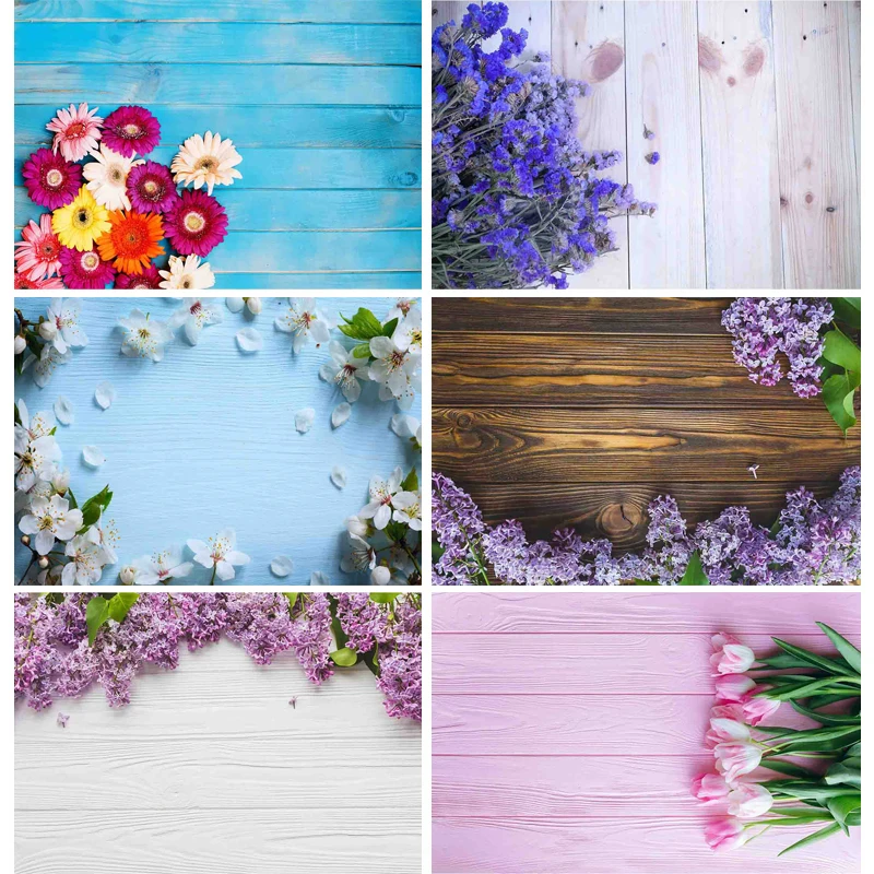 

ZHISUXI Vinyl Photography Backdrops Props Wooden Floor Flower Wood Planks Theme Photo Studio Background NY2FD-03