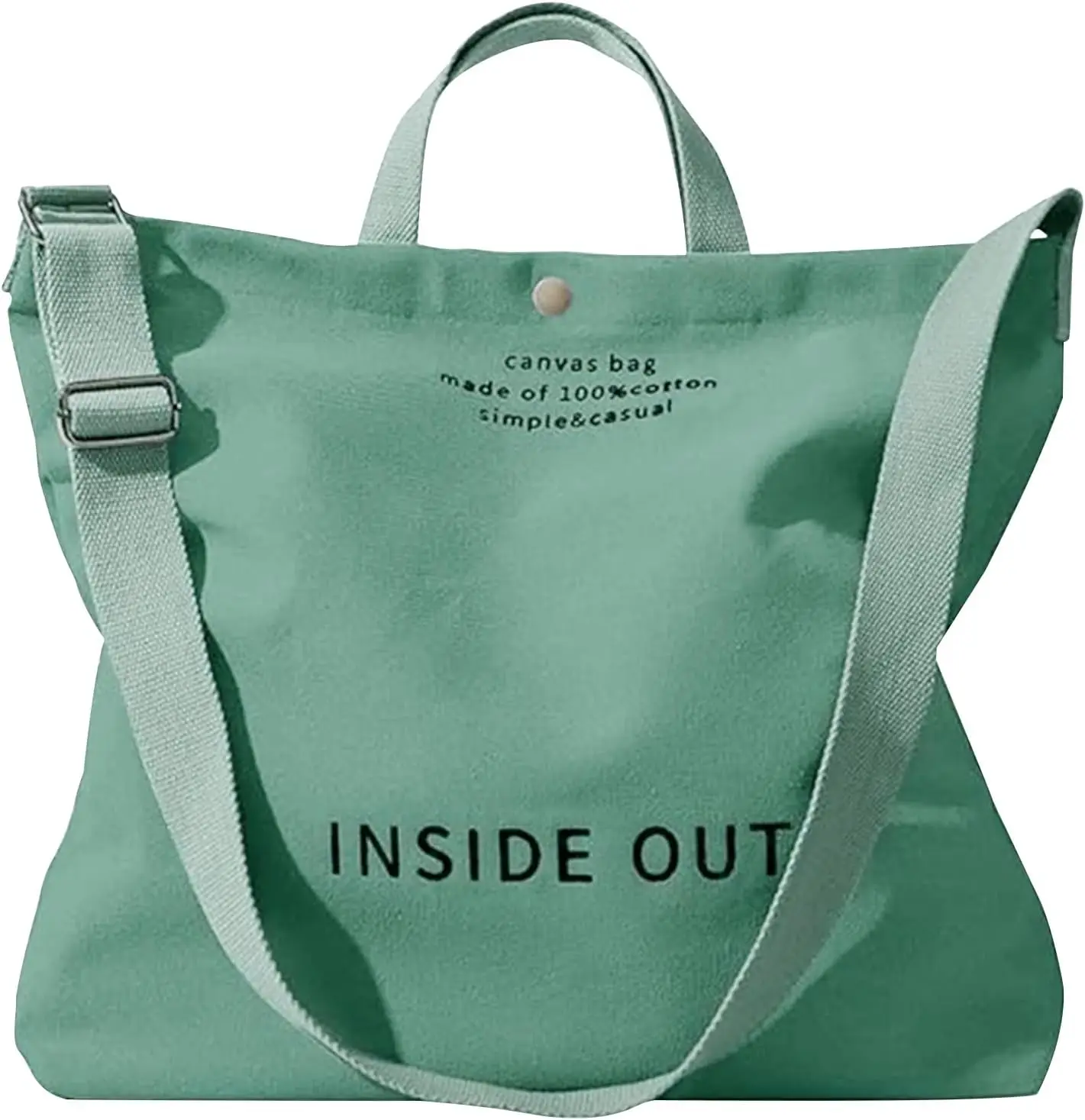 

Large Canvas Tote Bag for Women inside out Bag Crossbody Shoulder Bag with Adjustable Strap for Work Travel Shopping