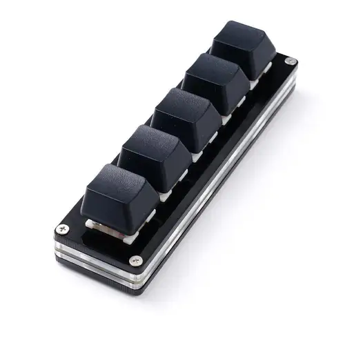 Mini teclado personalizado de 5 teclas con cable USB, teclado mecánico Macro programable de atajo DIY, negro para juegos y oficina