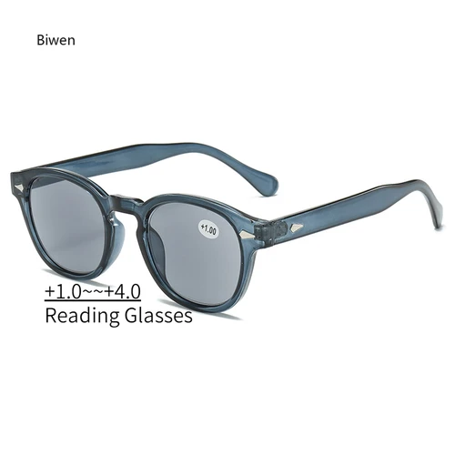 Gafas de sol para presbicia con lectura UV, con dioptrías + 1,0 + 1,5 + 2,0 + 2,5 + 3,0 + 3,5 + 4, gafas redondas clásicas para hombres y mujeres, gafas de sol para lector