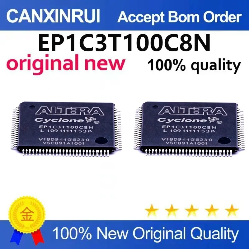 （5pcs-10pcs）Brand new original EP1C3T100C8N EP1C3 packaged QFP-100 field programmable gate array chip