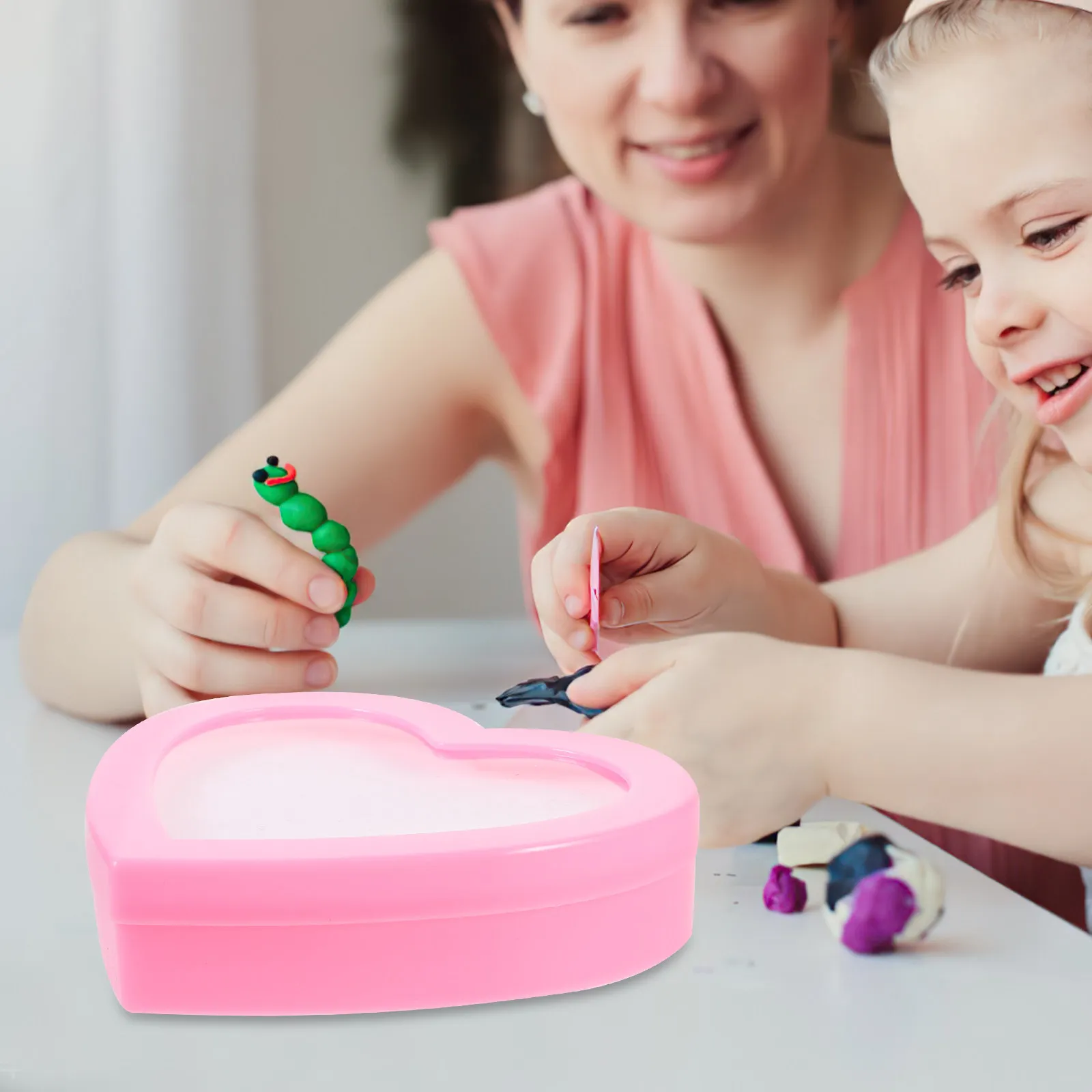 

Girls Jewelry Ring Storage Case Heart Shaped Organizer Small Rings Jewelry Display Kids Ring Holder Simple Storage Case