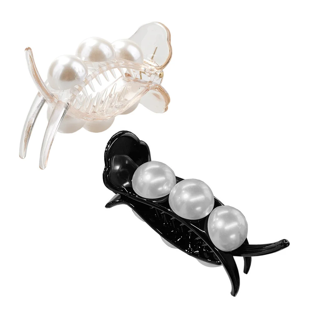 4 قطعة مشبك مخلب اللؤلؤ للنساء حامل الشعر الخلفي مقاطع الفك للشعر الطويل السميك مقاطع مخلب صغيرة ذيل حصان المشبك