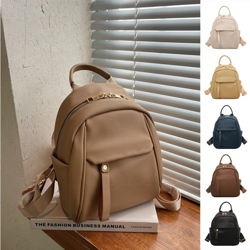 جديد مصمم أزياء المرأة حقيبة جلدية صغيرة لمسة ناعمة متعددة الوظائف حقيبة ظهر صغيرة الإناث السيدات حقيبة كتف فتاة المحفظة #1