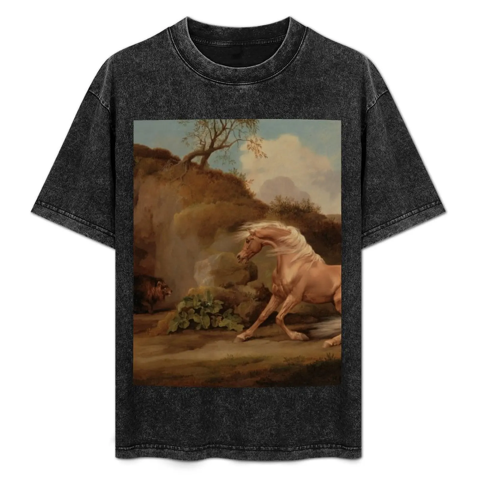 

George Stubbs - Horse Frightened By A Lion 1762 T-Shirt anime stuff clothes graphic t shirt vintage mens graphic t-shirts pack