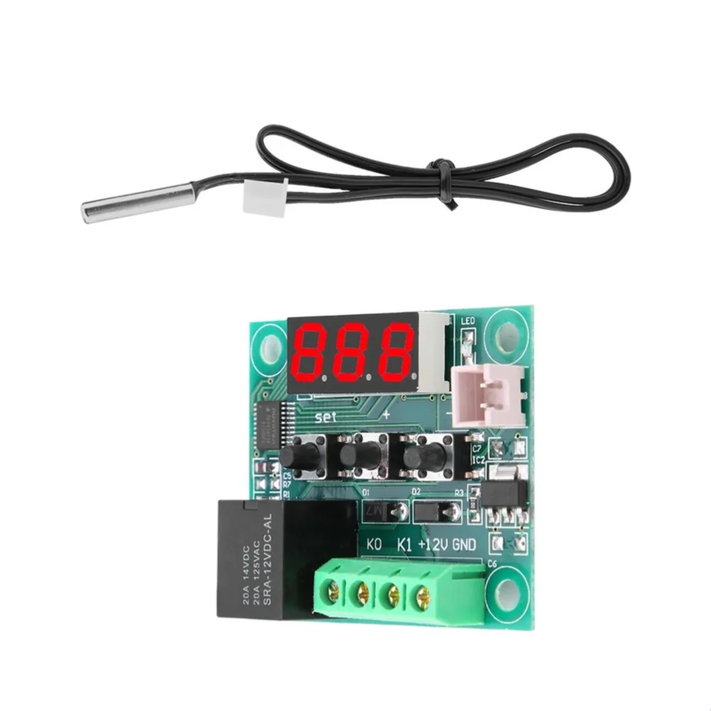XH-W1209 Digital Temperature Controller DC 12V High Accuracy Thermostat Switch With Sensor For Heating Cooling Incubator Aquariu