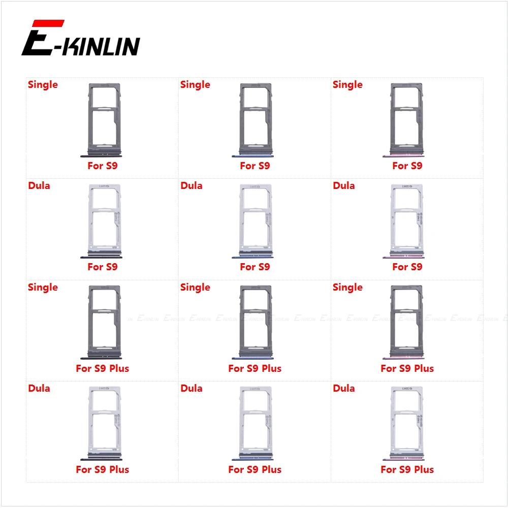 Micro SD / Sim Card Tray Socket Adapter For Samsung Galaxy S9 Plus G960 G965 Connector Holder Slot Reader Container Parts