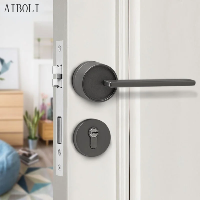 

Split Lock Zinc Alloy Indoor Wooden Door Lock Magnetic Mute Bedroom Door Lock Universal Handle Lock