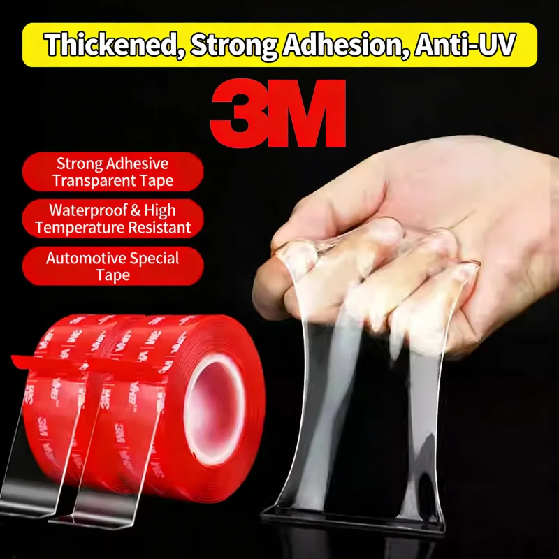 3M 4918F Transparent Double-Sided Tape Thicken 2mm No Traceless Nano Adhesive Tape High Tack Waterproof Strong Fixed Car Tape