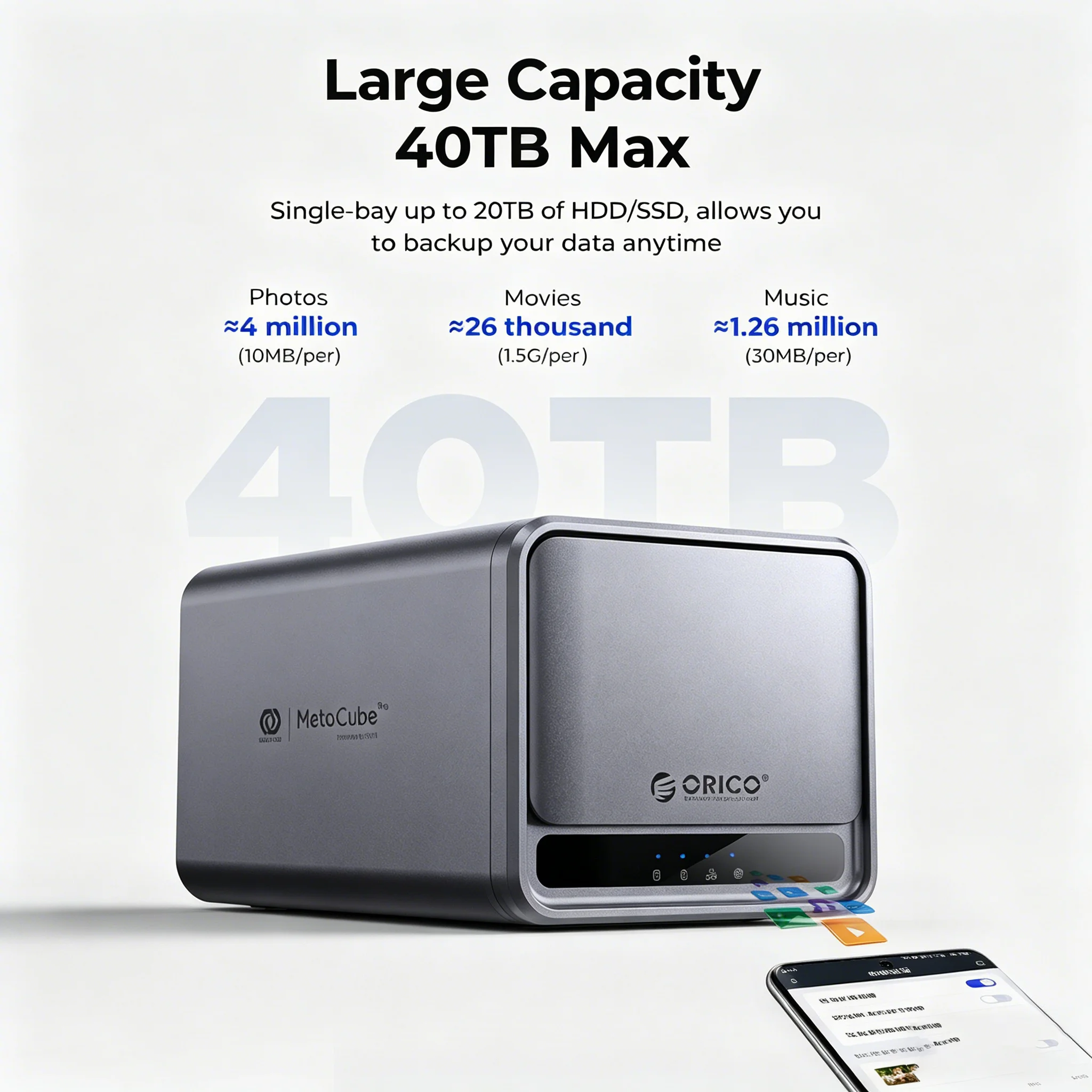 ORICO TS200 SATA 3.0 NAS 2 Bay HDD/SSD Enclosure House Personal