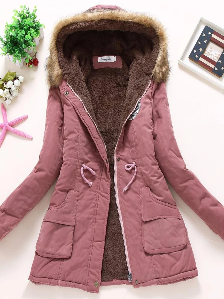 Fitaylor New Winter Padded Coats Women Cotton Wadded Jacket Medium Long Parkas Thick Warm Hooded Quilt Snow Outwear Abrigos