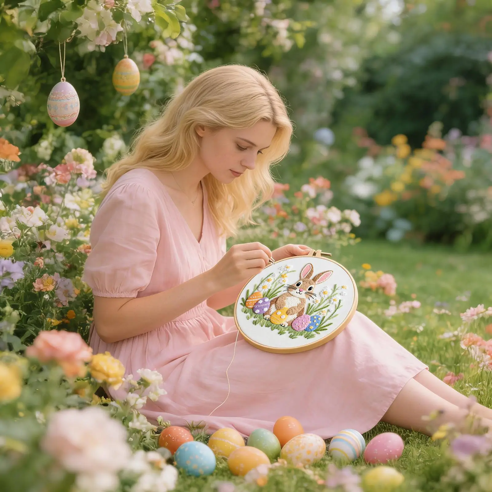 

Набор для вышивания для взрослых: весенний набор для шитья и рукоделия для начинающих, набор для вышивания для женщин, девушек, подростков, любителей рукоделия, Rainy