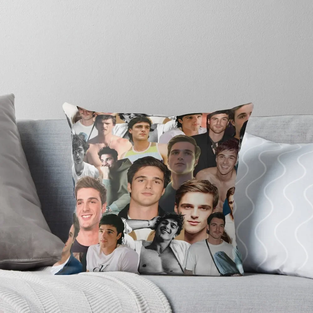 Jacob Elordi photo Collage Throw Pillow Cushion Cover Luxury luxury throw pillow covers