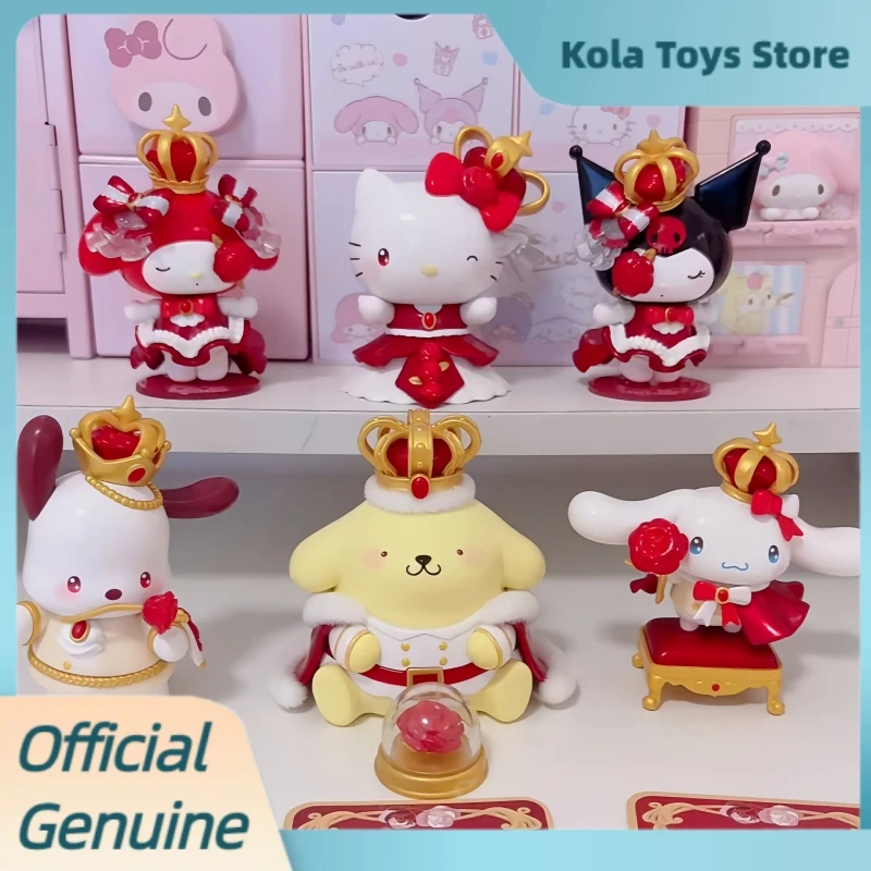 Genuine Sanrio Characters The Night Of Rose Series Blind Box Kawai Desktop Ornament Pvc Model Figurine Mystery Box Toys Gift