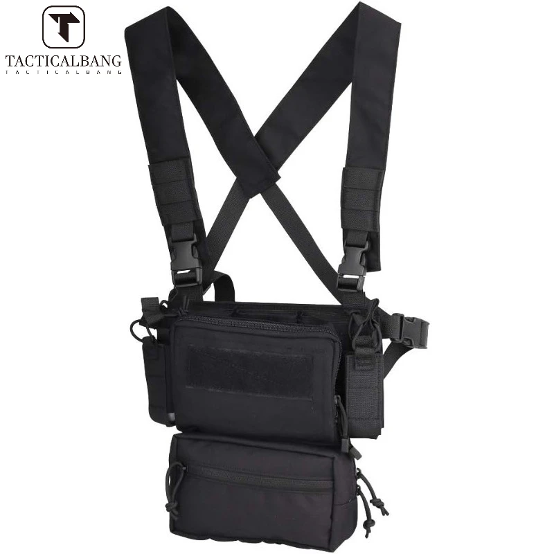 Imagem -02 - Tactical Modular Peito Rig Grupo Caça Colete Bolsa Revista Mag Insert Gota Bolsa Pcs