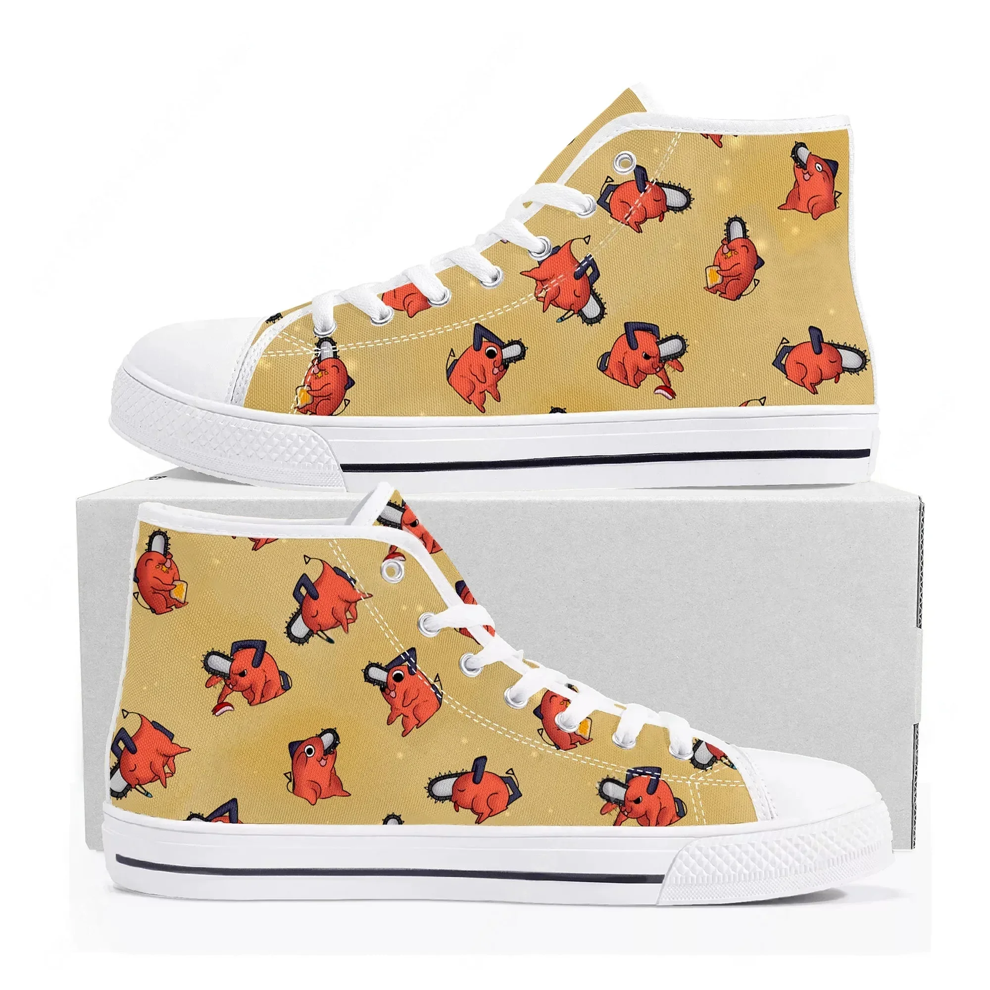 

Chainsaw Man High Top Shoes Mens Womens Teenager Sneakers Canvas High Quality Outdoor Daily Sneaker Custom Made Couple Shoe