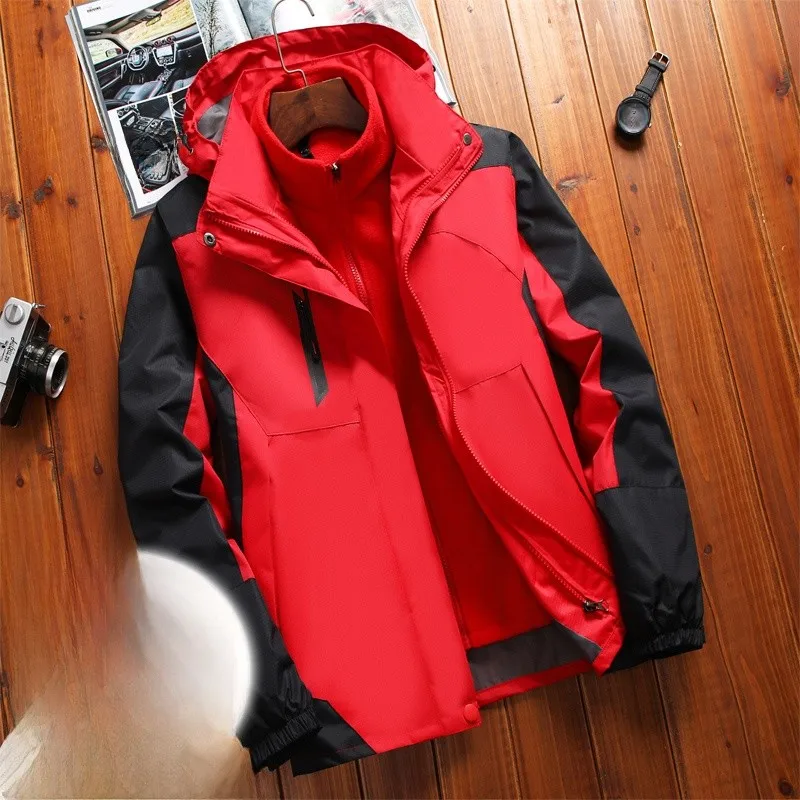 

ex Outdoor Fce Lined Jaet 2020 Autumn Winter New Tee-in-One Detachable Two-Piece Set Trendy Windproof Outerwear