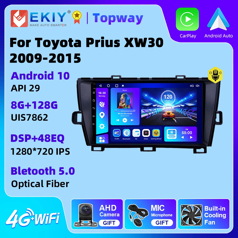 

EKIY для Toyota Prius XW30 Автомагнитола 2009-2015 Android 10 авто Carplay мультимедийный видеоплеер GPS навигатор стерео Carplay DSP