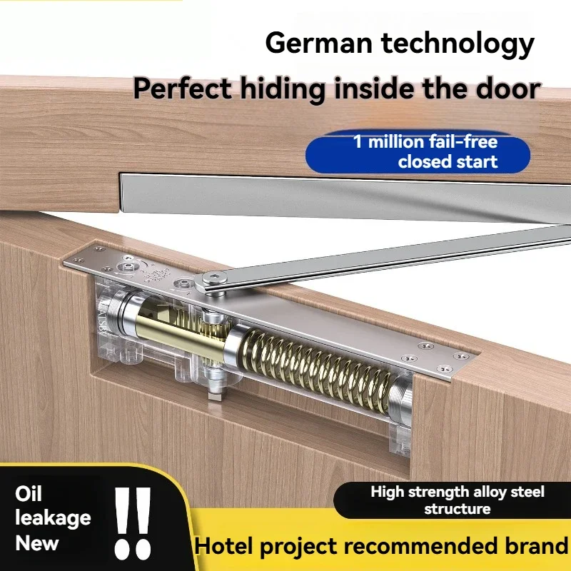 Hidden Hydraulic Buffer Hotel Door Closer KTV Wooden Door Fire Concealed Invisible  Door Closer